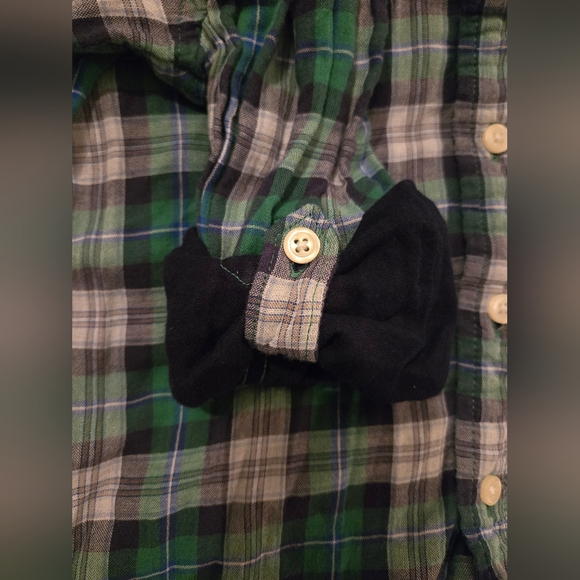 VEUC: GAP Kids Blue/Green/White Plaid Button-down Collared Shirt; Size S P (6-7) - Picture 5 of 8
